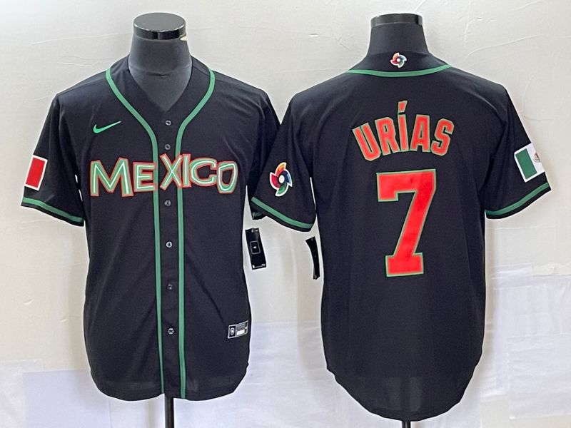 Men 2023 World Cub Mexico #7 Urias Black red Nike MLB Jersey14->more jerseys->MLB Jersey